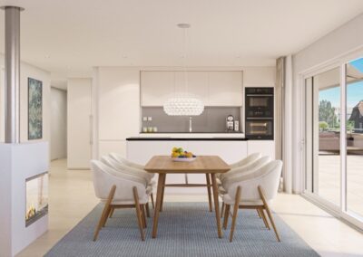 Küche und Essbereich einer Wohnung im Mehrfamilienhaus Biberist